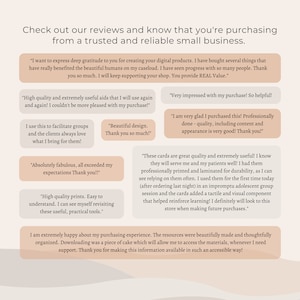 Pu&ograve; includere: Un collage di recensioni dei clienti che evidenziano le esperienze positive con prodotti digitali, tra cui stampe di alta qualit&agrave;, aiuti utili e carte stampate professionalmente. Le recensioni sottolineano il valore, la qualit&agrave; e l'utilit&agrave; dei prodotti.