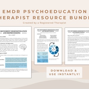 EMDR Psycho-educatie Toolkit Werkbladbundel voor EMDR-therapeut | Hulpmiddel voor oogbewegings- en desensibilisatie-opwerkingstherapie en veelgestelde vragen