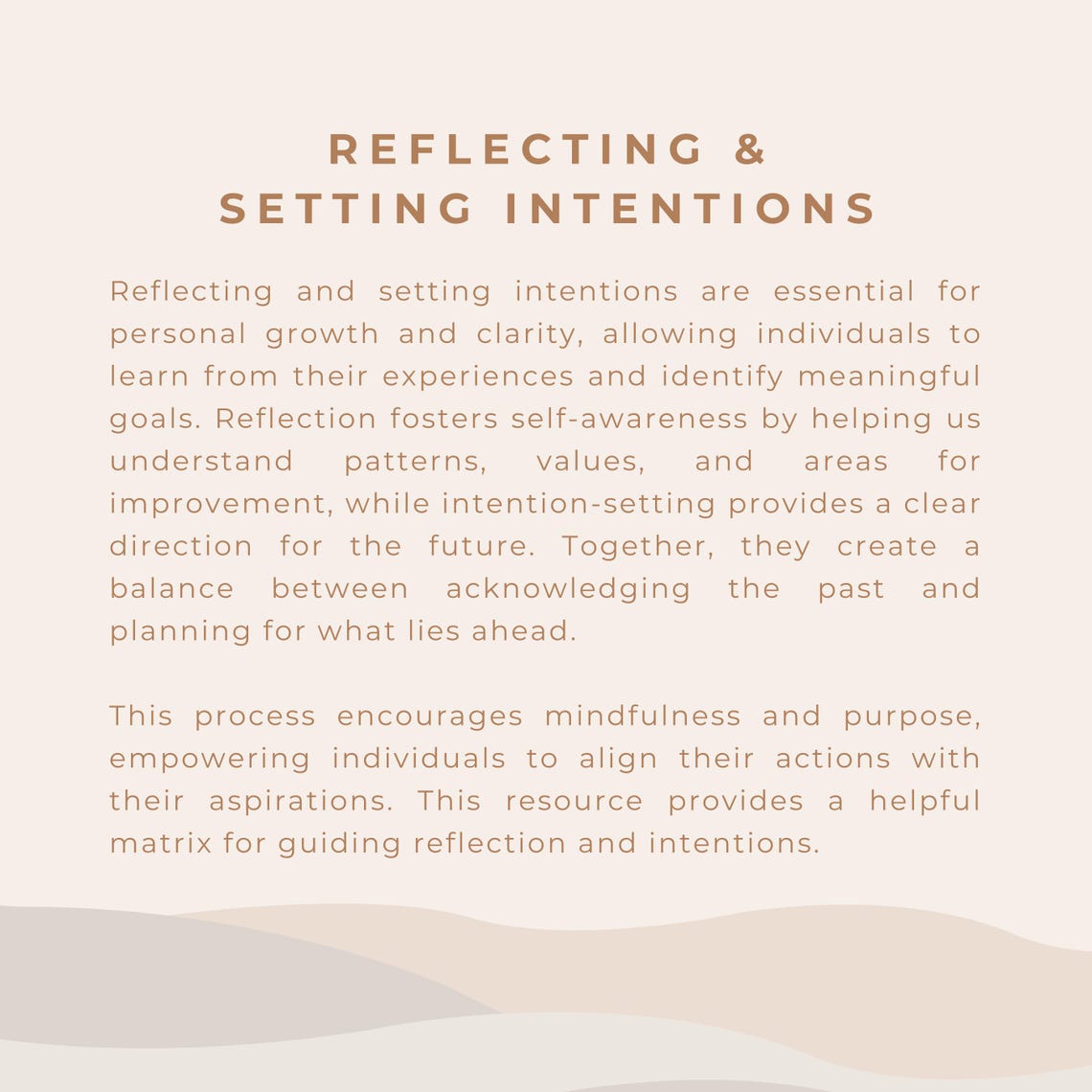 Intentions and Reflections Matrix Worksheet: Monthly & Weekly Goal ...