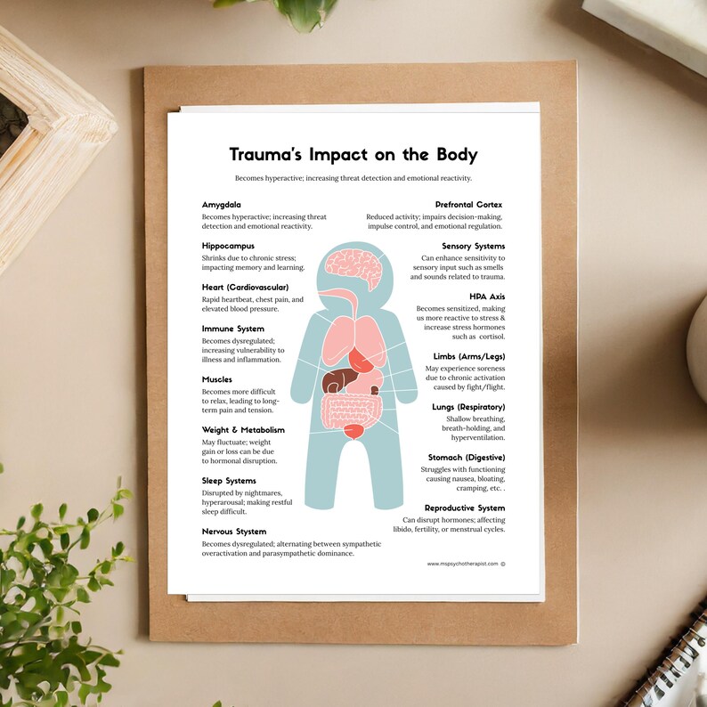 Trauma Impact on Body & Brain: Therapy Visual Aid (printable PDF) - Etsy