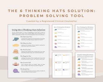 6 Thinking Hats Problem Solving Tool: Therapy & Decision Making (PDF)