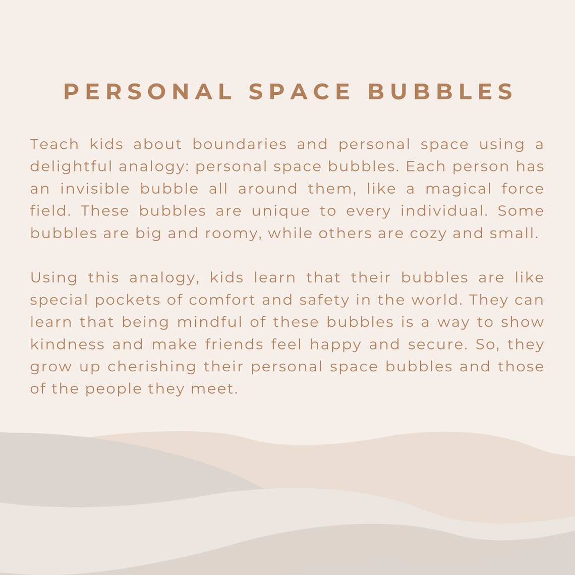 Personal space bubble worksheets and education for teachers and mental