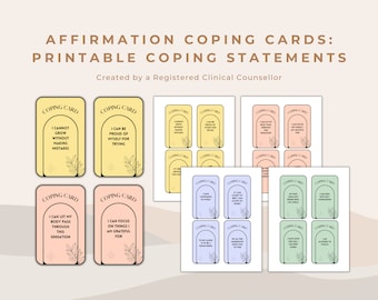 Self-Compassion Affirmation Cards: Coping Statements (Digital Download)