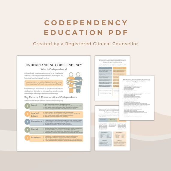 Codependency Psychoeducation Bundle | Resources for Understanding Relationship Addiction and Setting Healthy Boundaries | Therapy Tools