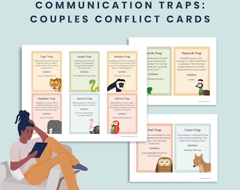 Communication Traps: Printable Cards for Couples Counseling and Mental Health | Relationship Therapy Intervention for Conflict Resolution