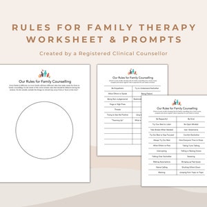 Family Counselling Rules and Guidelines Worksheet and Tools for Establishing Boundaries in Family Therapy