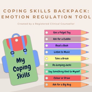 Coping Skills Backpack: Toolkit for Enhancing Emotional Regulation in Children&#39;s Therapy | School Counseling Tools