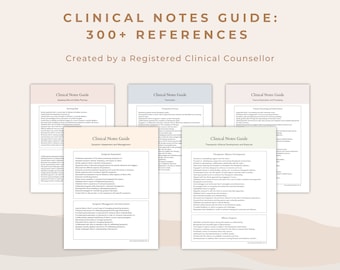 Clinical Notes Reference Guide for Therapists (PDF)