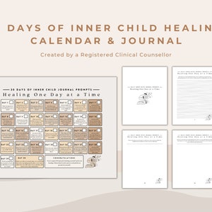 Healing Your Inner Child Calendar and Journal for Personal Growth and Exploration | Healing from Childhood Trauma Digital Download