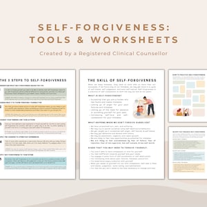 Self forgiveness Worksheet and Education Tool Bundle: Learning to Self forgiveness Worksheet and Education Tool Bundle: Learning to