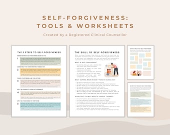 Self-Forgiveness Worksheets: Mental Health & Therapy Tool (PDF)
