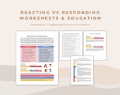 Reacting vs Responding Worksheets: Emotional Regulation (PDF Pattern)