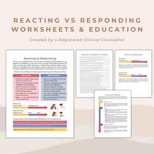 Reacting vs Responding Worksheets: Emotional Regulation (PDF Pattern)