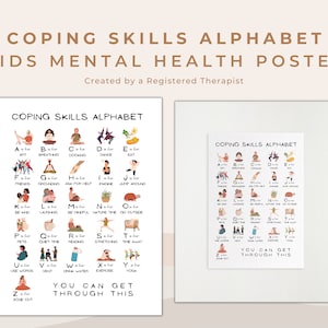 The Coping Skills Alphabet Poster Print for Kids Mental Health ...
