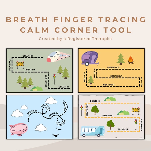 Guided Breathing Tracing Emotional Regulation Activity for Kids | Children Calm Corner | Classroom and School Counsellor Mental Health Tool