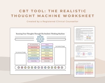CBT Realistic Thought Machine Worksheet: Cognitive Distortions (PDF Pattern)