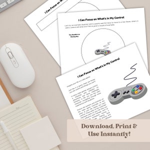 Circle of Control Controller Worksheets: 5 Worksheets for Helping Kids ...