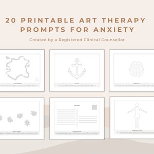 Le dessin de thérapie par les arts expressifs invite à l'anxiété et à la pensée anxieuse | Feuilles de travail d'adaptation de l'art-thérapeute pour le trouble d'anxiété générale