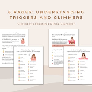 Triggers and Glimmers Worksheet: Psychoeducation Tracker (PDF) Etsy