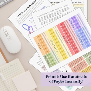 Therapy Mega Bundle: Mental Health Tools, CBT, DBT, Psychology Worksheets (PDF Download) image 2