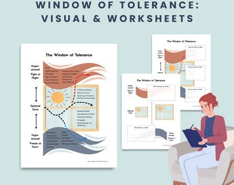 Window of Tolerance Worksheet: Emotional Regulation, Triggers & Coping (PDF Downloadable
