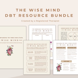Wise Mind DBT Worksheets Bundle for Therapists (Digital Prints)