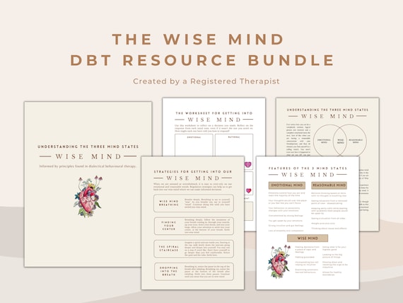 Wise Mind DBT Worksheets Bundle for Therapists (Digital Prints)