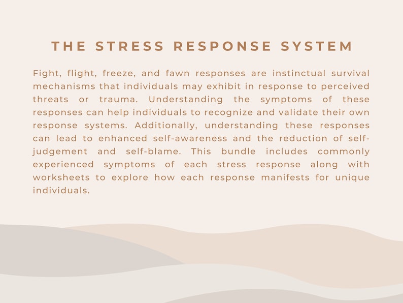 Fight Flight Freeze Fawn Response Worksheets: Trauma Therapy (PDF ...