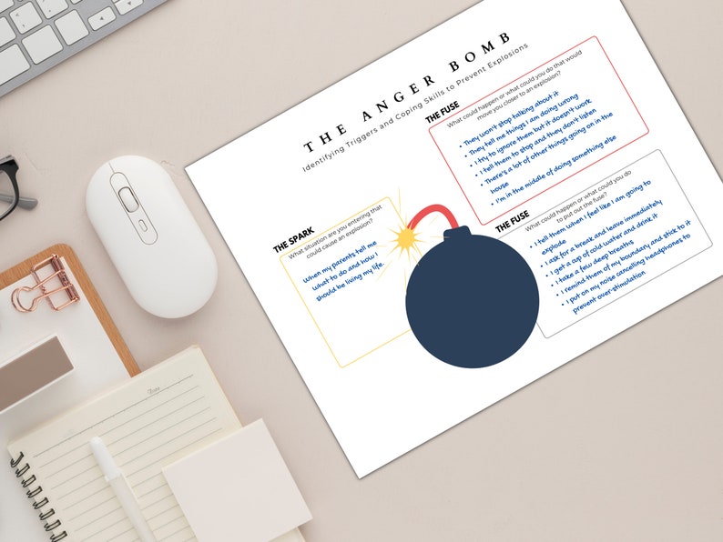 Angry Bomb Drawing.pdf Anger Bomb Worksheets: Anger Management Therapy Tool (PDF) - Etsy