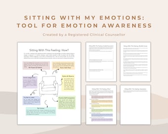 Sitting with My Emotions | Mindfulness Worksheet: Emotional Intelligence & Self-Awareness (PDF)