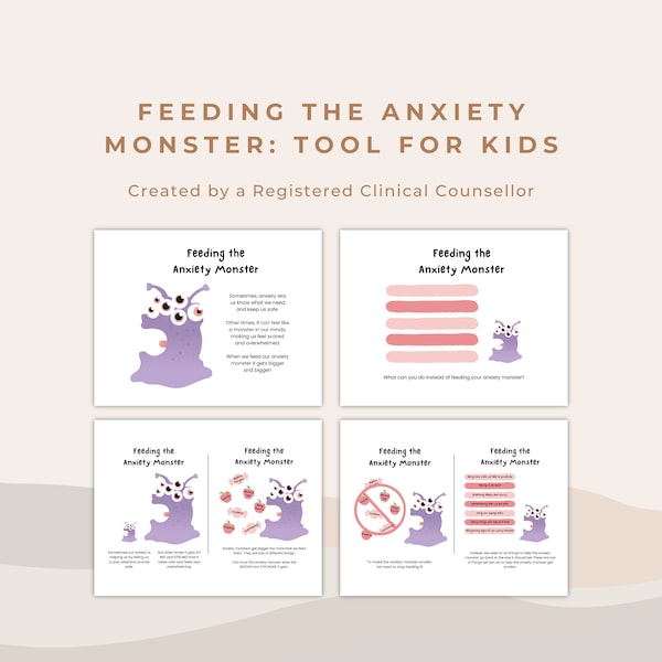 Feeding the Anxiety Monster: Resource for Managing Childhood Anxiety for Kids with Anxiety | Children's Therapist, School Psychologist