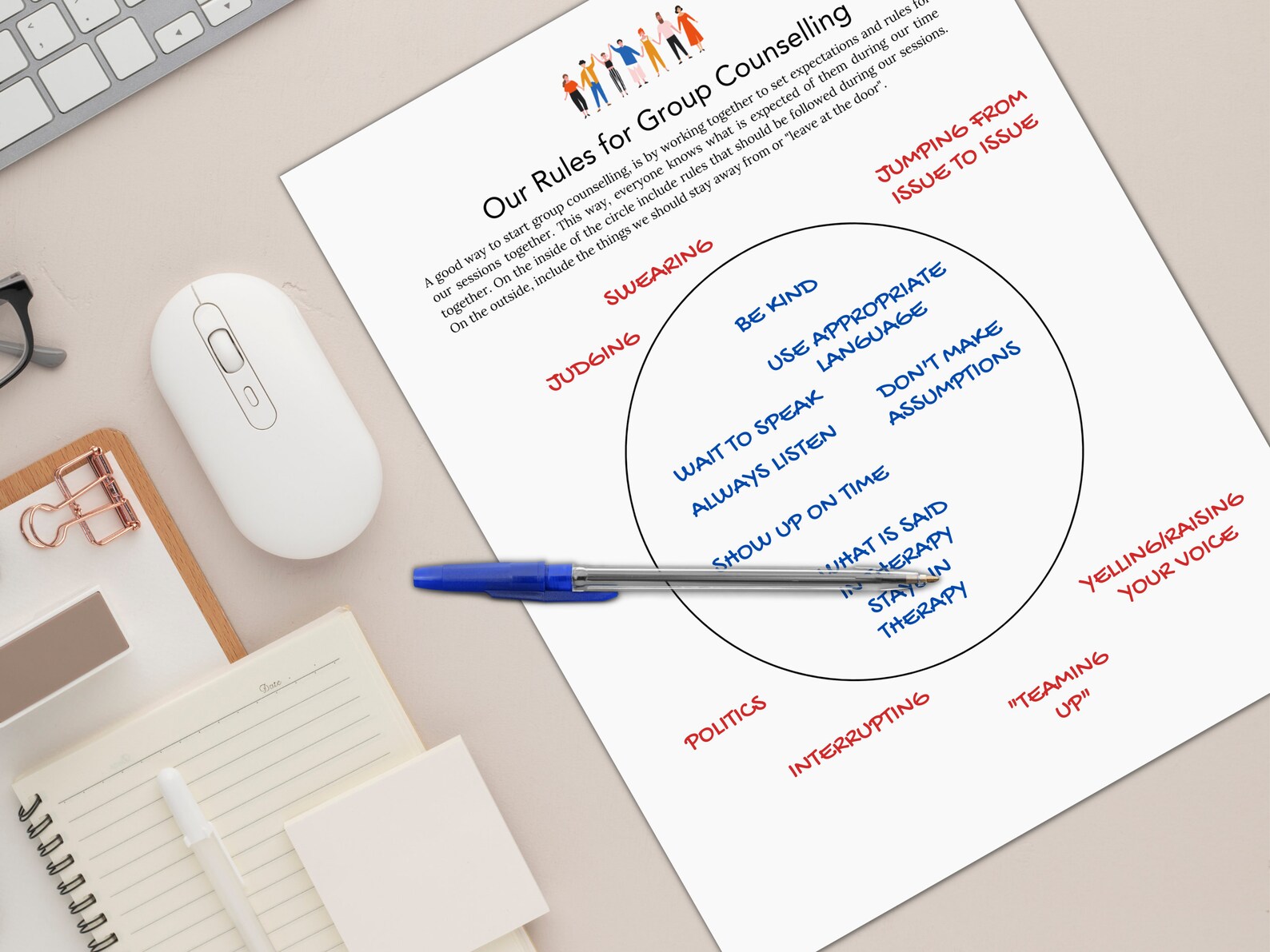 Group Counselling Rules and Guidelines Worksheet for Establishing
