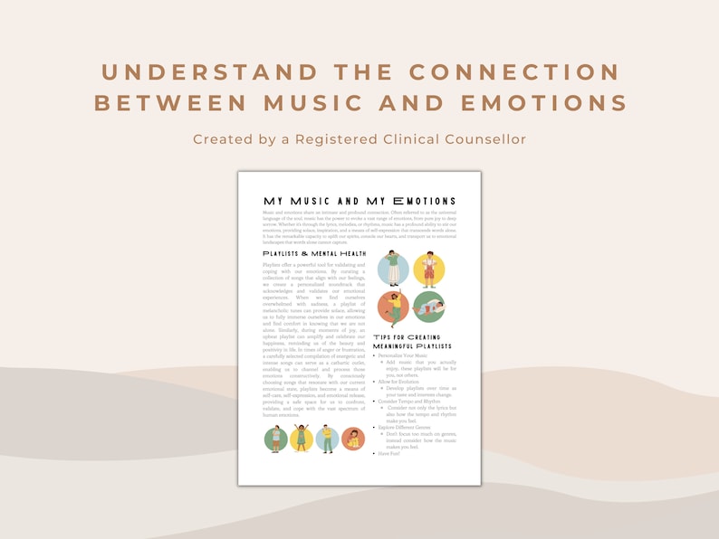 Music Therapy Playlist Activity Building Playlists to Cope Etsy