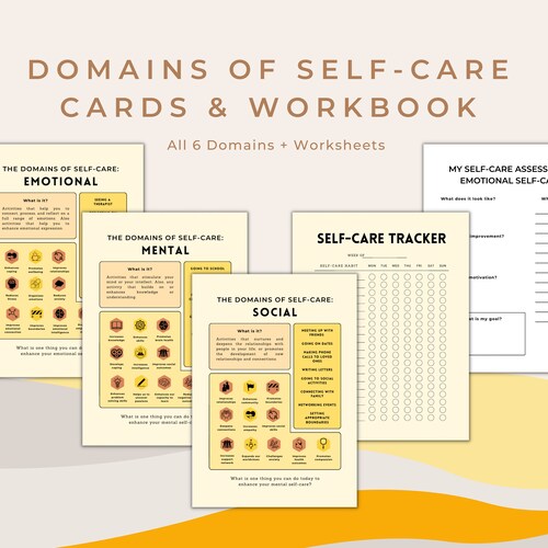 Domains of Selfcare Education Pack and Selfcare Workbook Etsy Australia