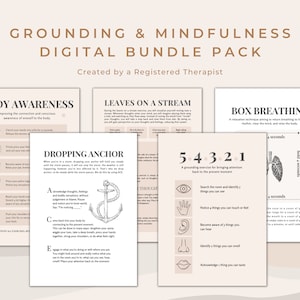 Grounding, Mindfulness and Breathing Visual Aids and Posters
