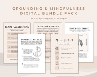 Grounding, Mindfulness and Breathing Visual Aids and Posters