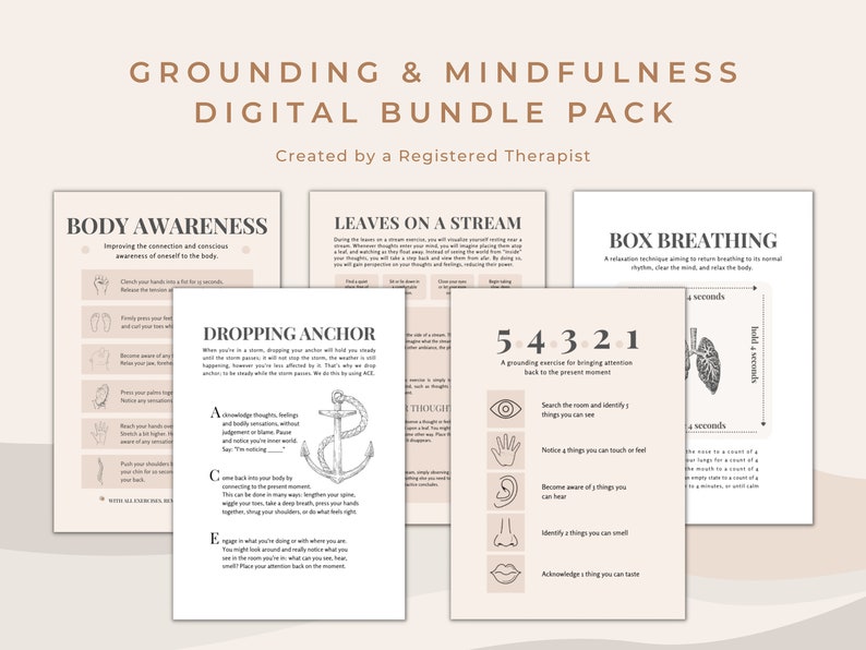 Grounding, Mindfulness and Breathing Visual Aids and Posters image 1