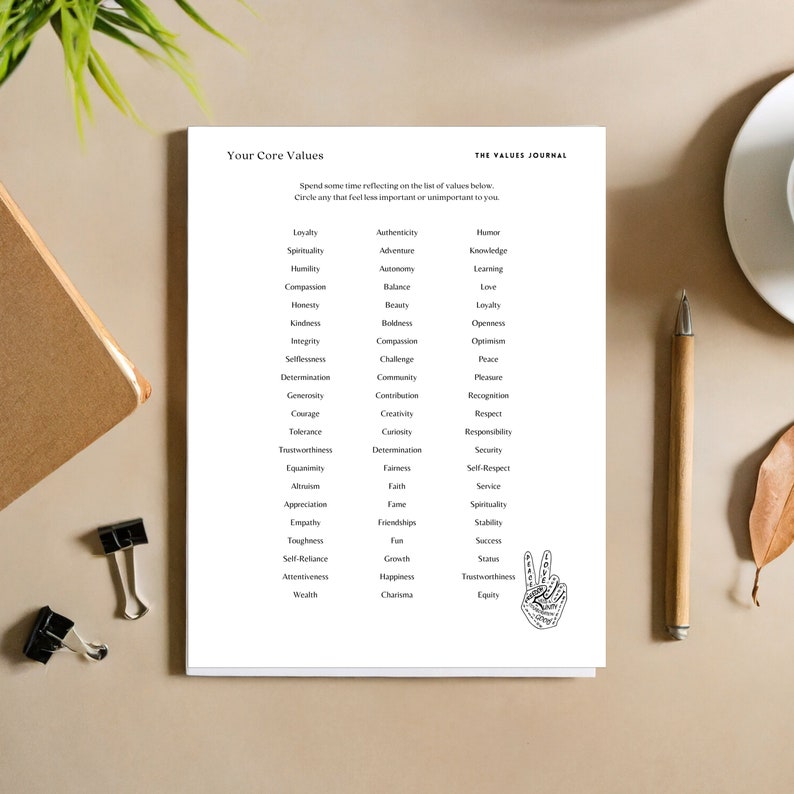 Values Journal: Authentic Living, Self-reflection (PDF) - Etsy