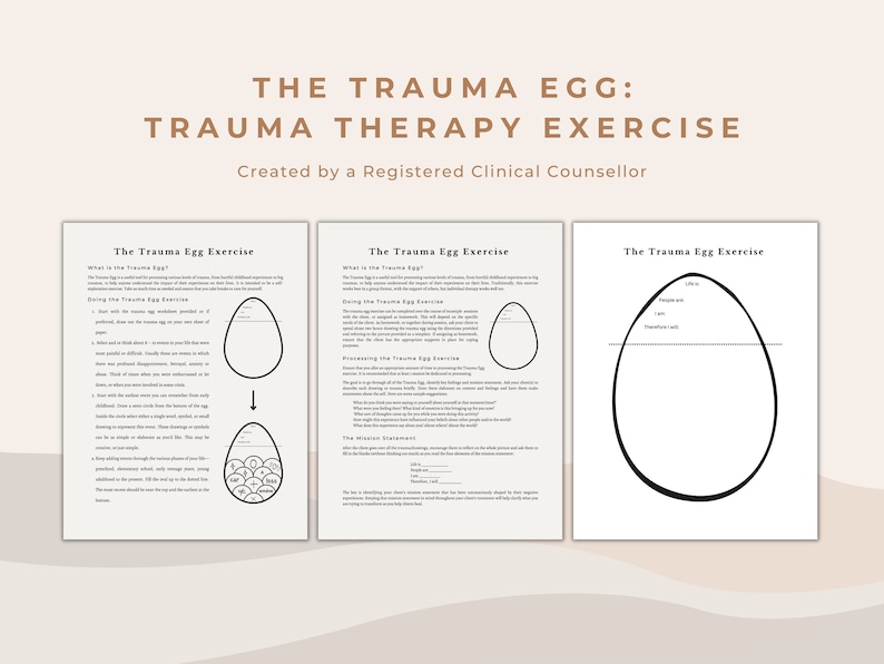 The Trauma Egg Therapy Exercise for Mental Health Etsy