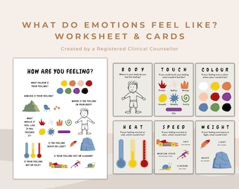 Emotions in the Body Poster and Printable Cards | Helping Students to Describe Emotions Using the Language of Felt Sense and Feelings