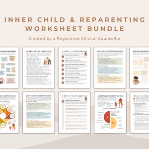 Reparenting and Inner Child Healing Bundle of Resources for Childhood Experiences | Worksheets and Journal Prompts for Mental Health