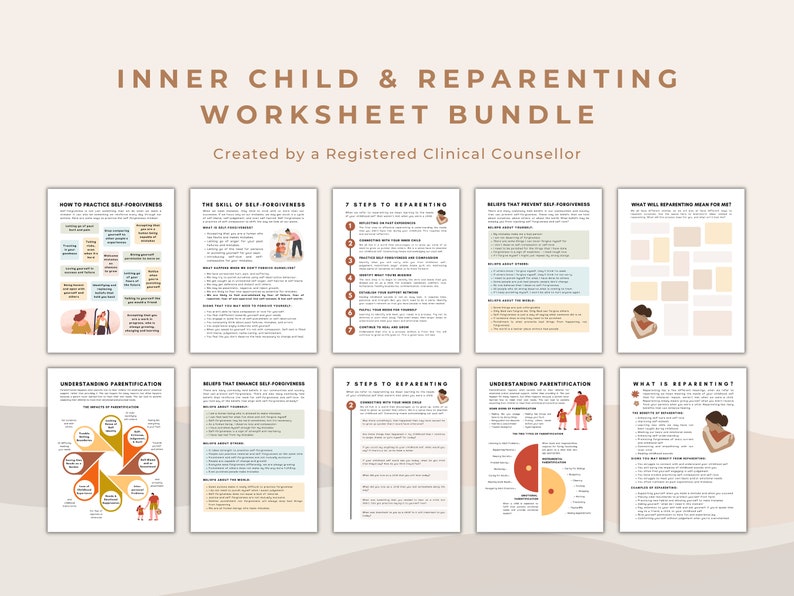 Inner Child Healing Worksheet Bundle: Reparenting Journal Prompts (PDF ...