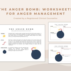 The Anger Bomb Worksheets and Education Tool for Anger Management Therapy and School Counselling