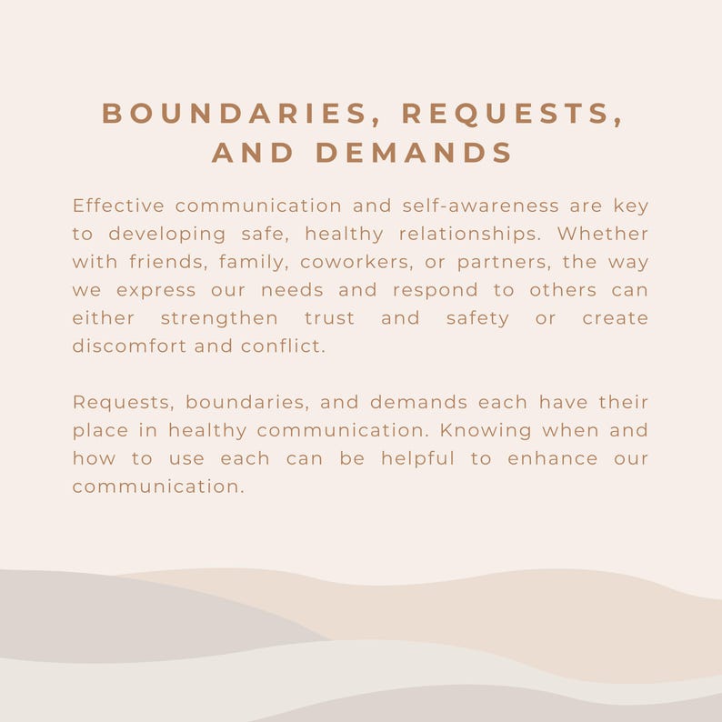 Requests, Boundaries & Demands: Communication Skills (PDF) - Etsy