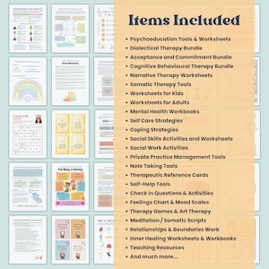 Therapy Mega Bundle: Mental Health Tools, CBT, DBT, Psychology Worksheets (PDF Download) image 5