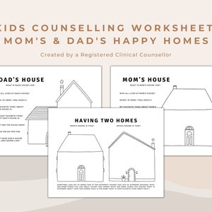 Kids Counselling Worksheet: Mom & Dad&#39;s Happy Homes (PDF)