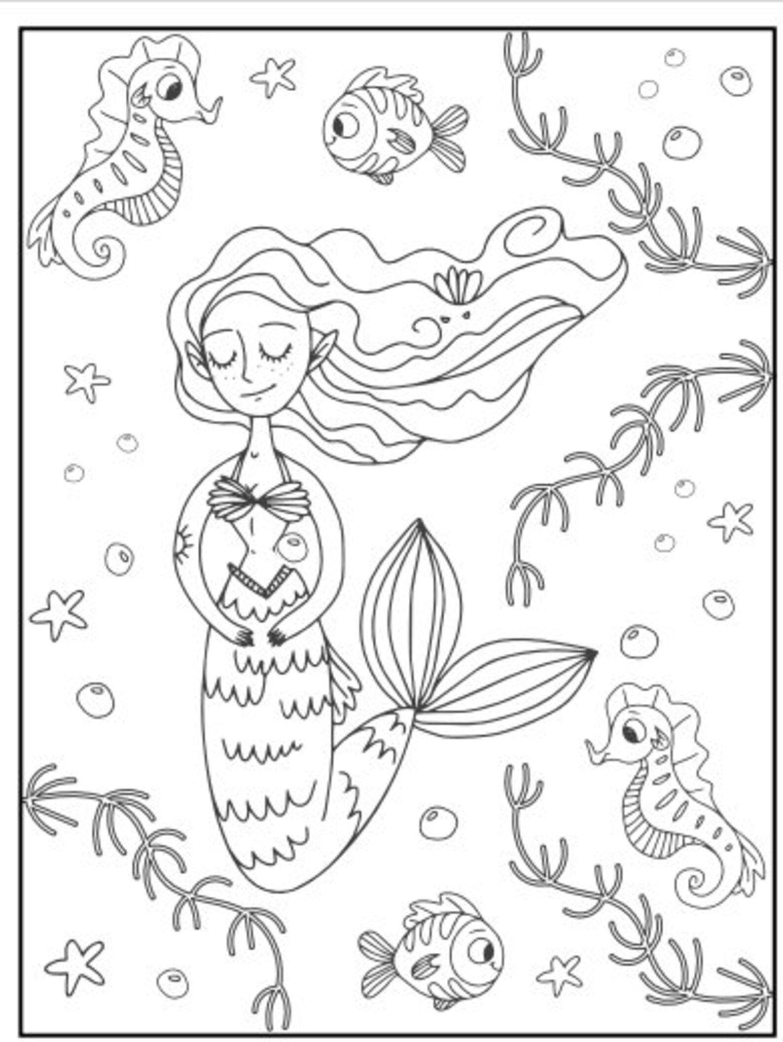 40 Mermaid Coloring Pages **DIGITAL IMAGES** - Etsy