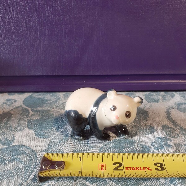 Vintage Cute Porcelain Miniature Panda Figurine