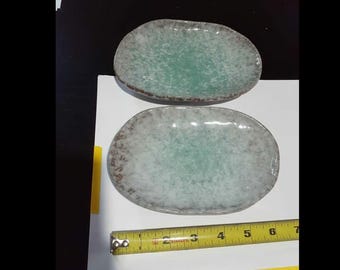 Par de platos de sushi de cerámica esmaltada importados de Japón para la decoración de la cocina y el hogar.