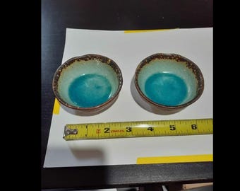 Japanisches Import Paar runde strukturierte Glasur Keramik Wasabi Cup Home Décor